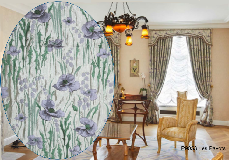 P9053 Toile Les Poppies, avant 1914 P9053 Toile de Soie Les Poppies, avant 1914
