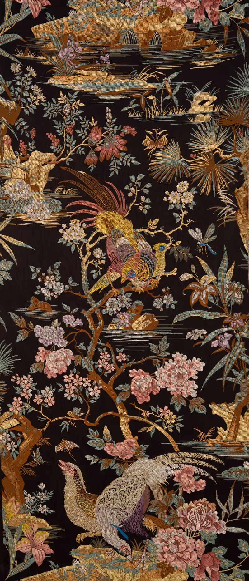 Lampas Polychrome aux Faisans - Noir