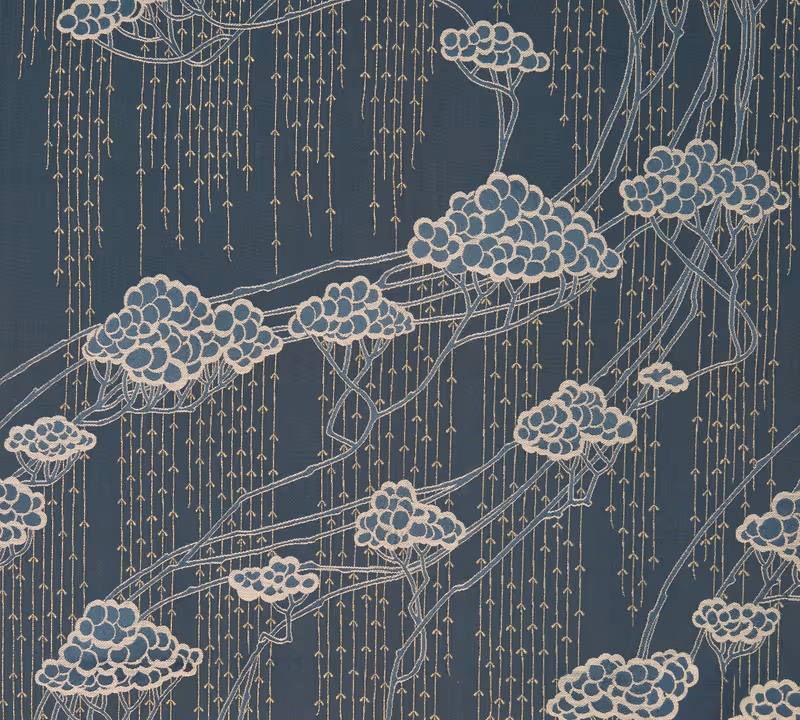 Brocart Pluie d'Or - Bleu