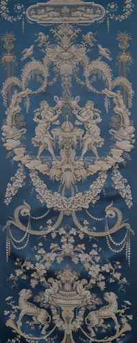 Gros bleu trame creme